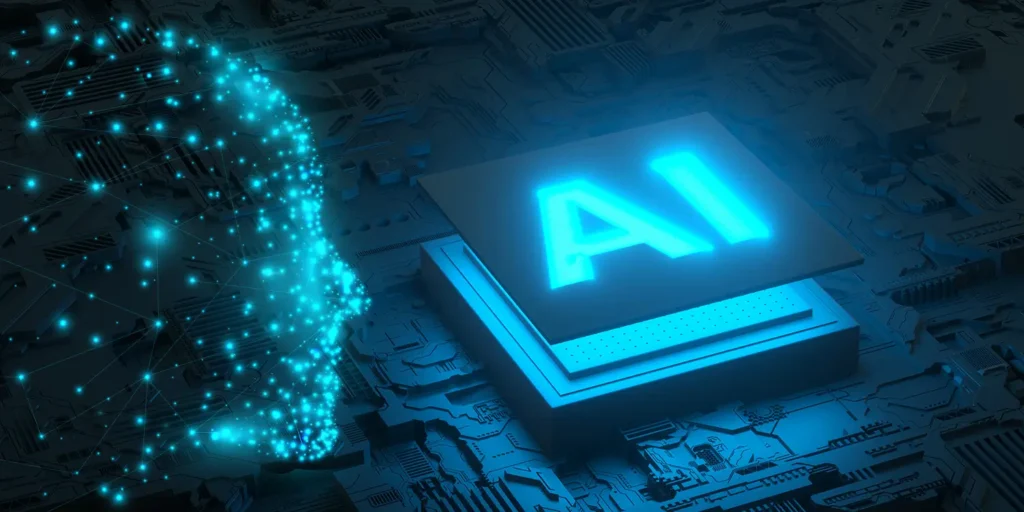 AI, Progressive Technology and Law - Image of futuristic AI background