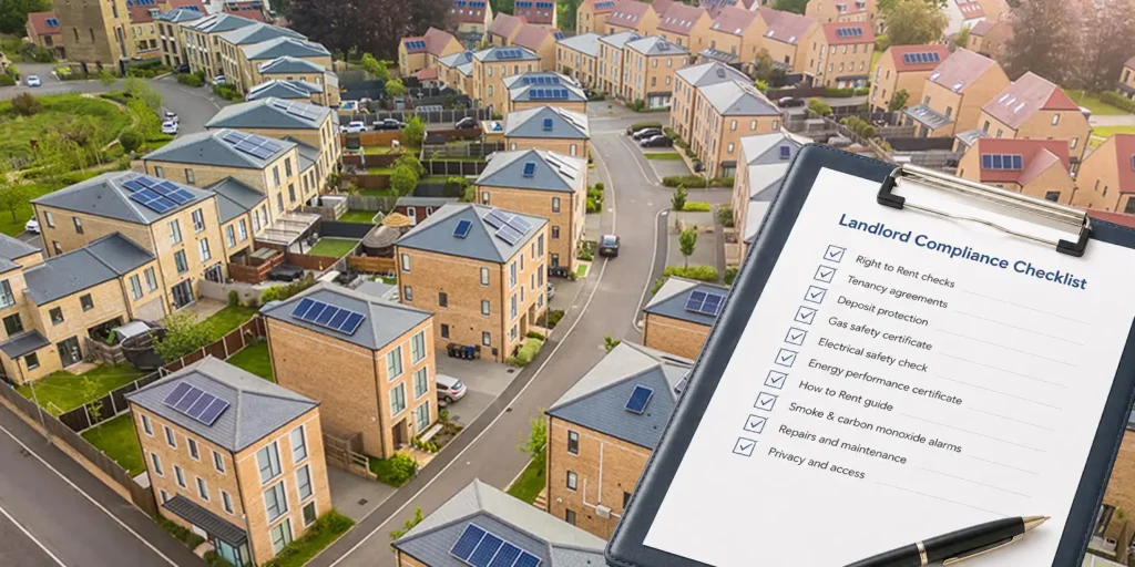 Aerial view of Dorset rental homes with a landlord compliance checklist for the Renters’ Rights Act 2025